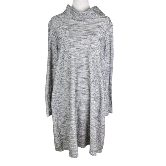 J. Jill Pure Jill Heather Gray Long Sleeve Turtleneck Lightweight Shift Dress - Picture 1 of 13
